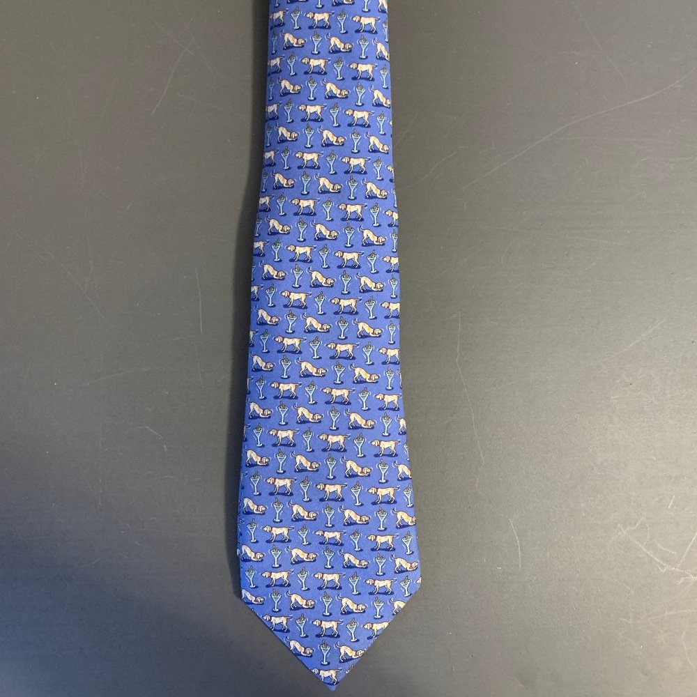 Vinyard Vines Dog and Martini Glass Tie